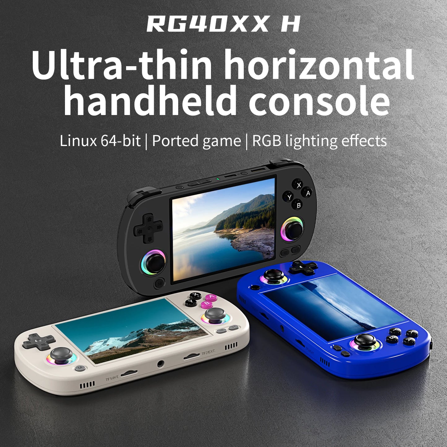 RG40XX H Handheld Game Consoles,4 Inch Ips,Linux 64,Wifi Bluetooth HD and TV Output Black