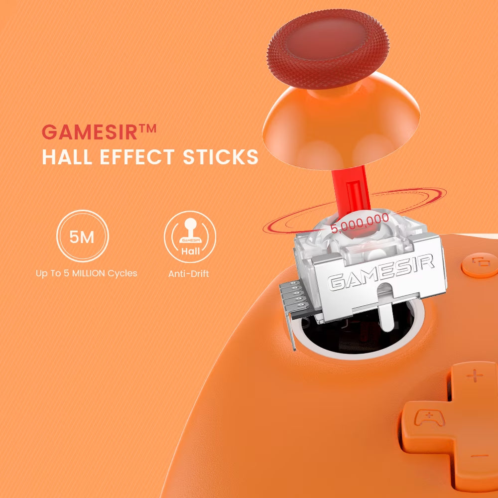 G7 SE Wired Controller for Xbox Series X|S, Xbox One & Windows 10/11, Plug and Play Gaming Gamepad with Hall Effect Joysticks/Hall Trigger, 3.5Mm Audio Jack - Orange