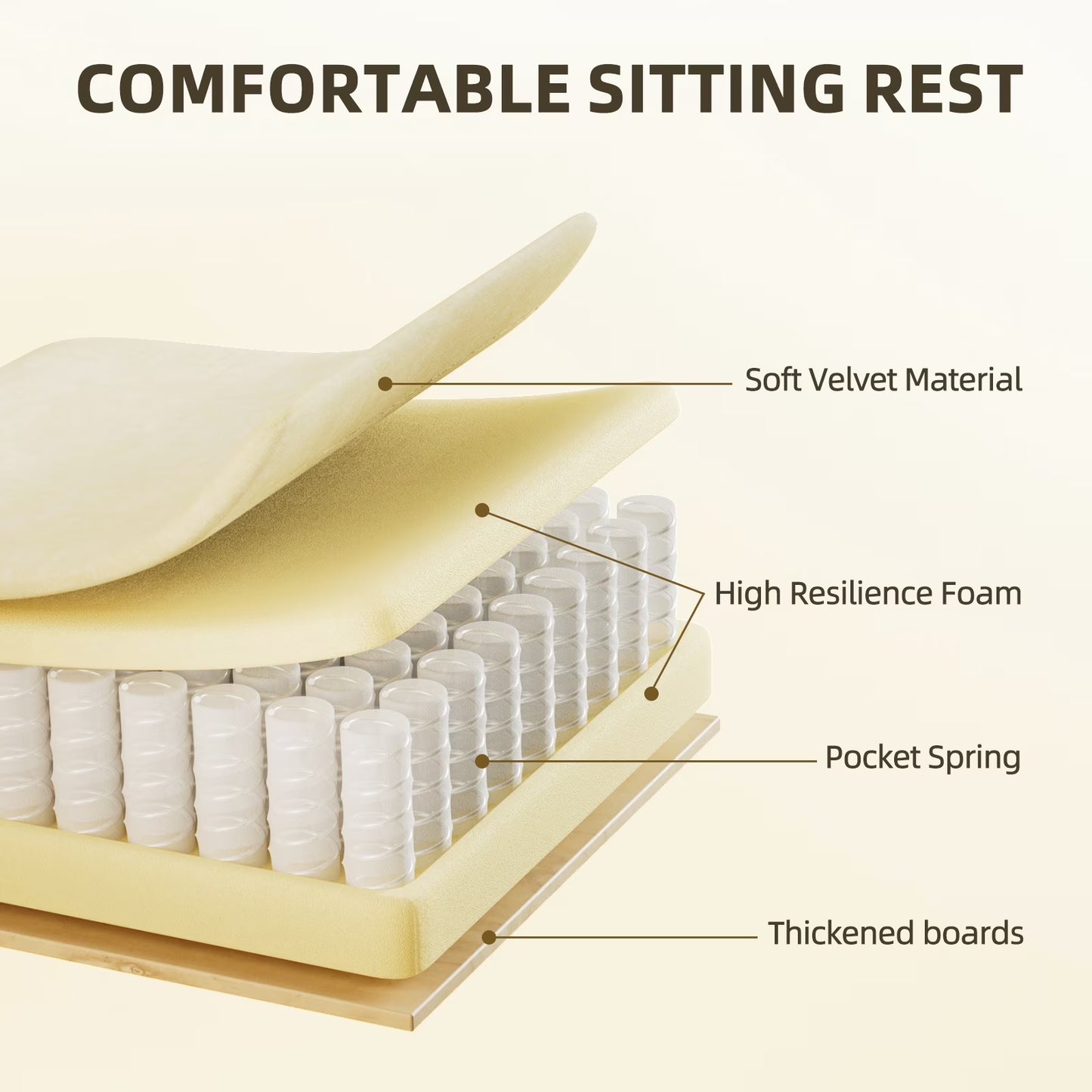 Velvet Fabric Gaming Chair with Footrest High Back Ergonomic Reclining Computer Gamer Chair with Headrest and Massage Racing Style PC Video Game Chair Suitable for Adults, Beige