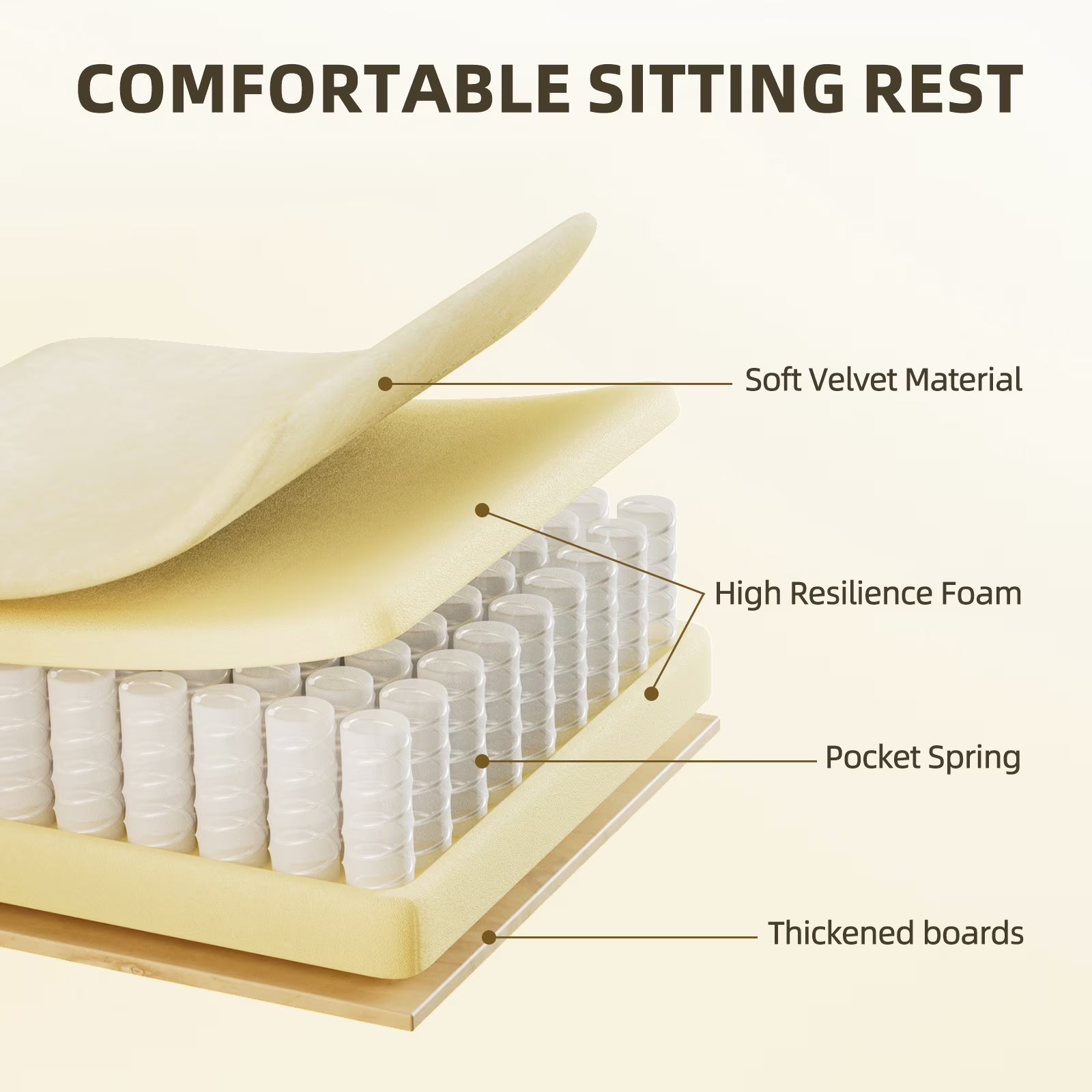 Velvet Fabric Gaming Chair with Footrest High Back Ergonomic Reclining Computer Gamer Chair with Headrest and Massage Racing Style PC Video Game Chair Suitable for Adults, Beige