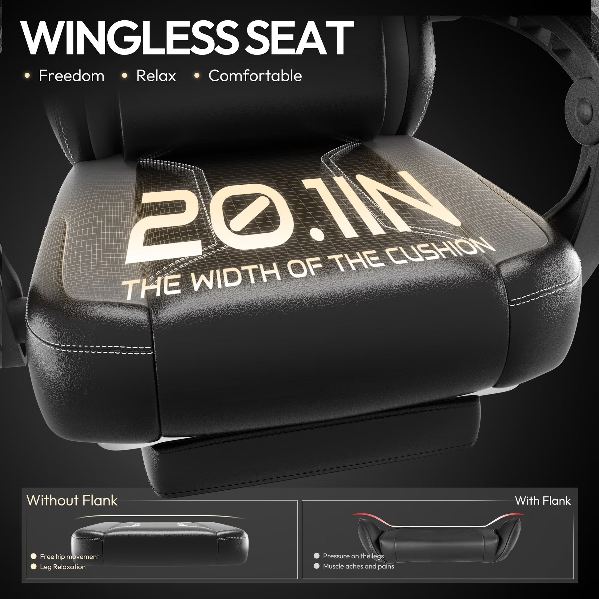 Gaming Chair with Pocket Spring Cushion for Adults, Ergonomic Computer Chair with Footrest and Massage Lumbar Support for Office, Gaming, 300LBS, Grey