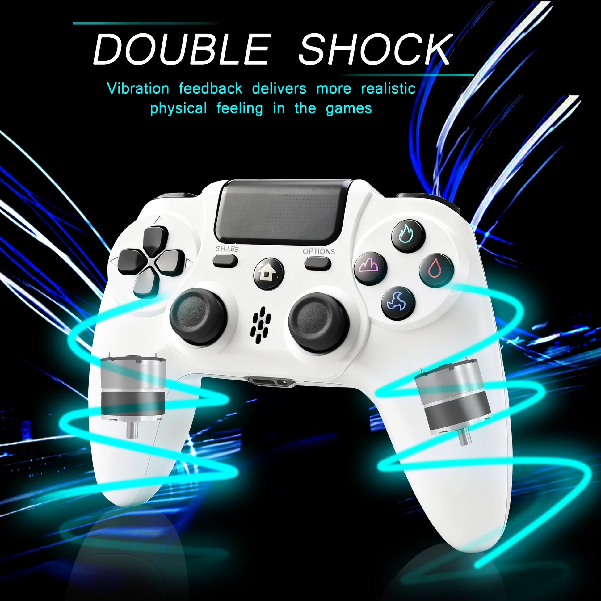 Wireless Controller Compatible with P4/P4 Slim/P4 Pro/Windows PC, White