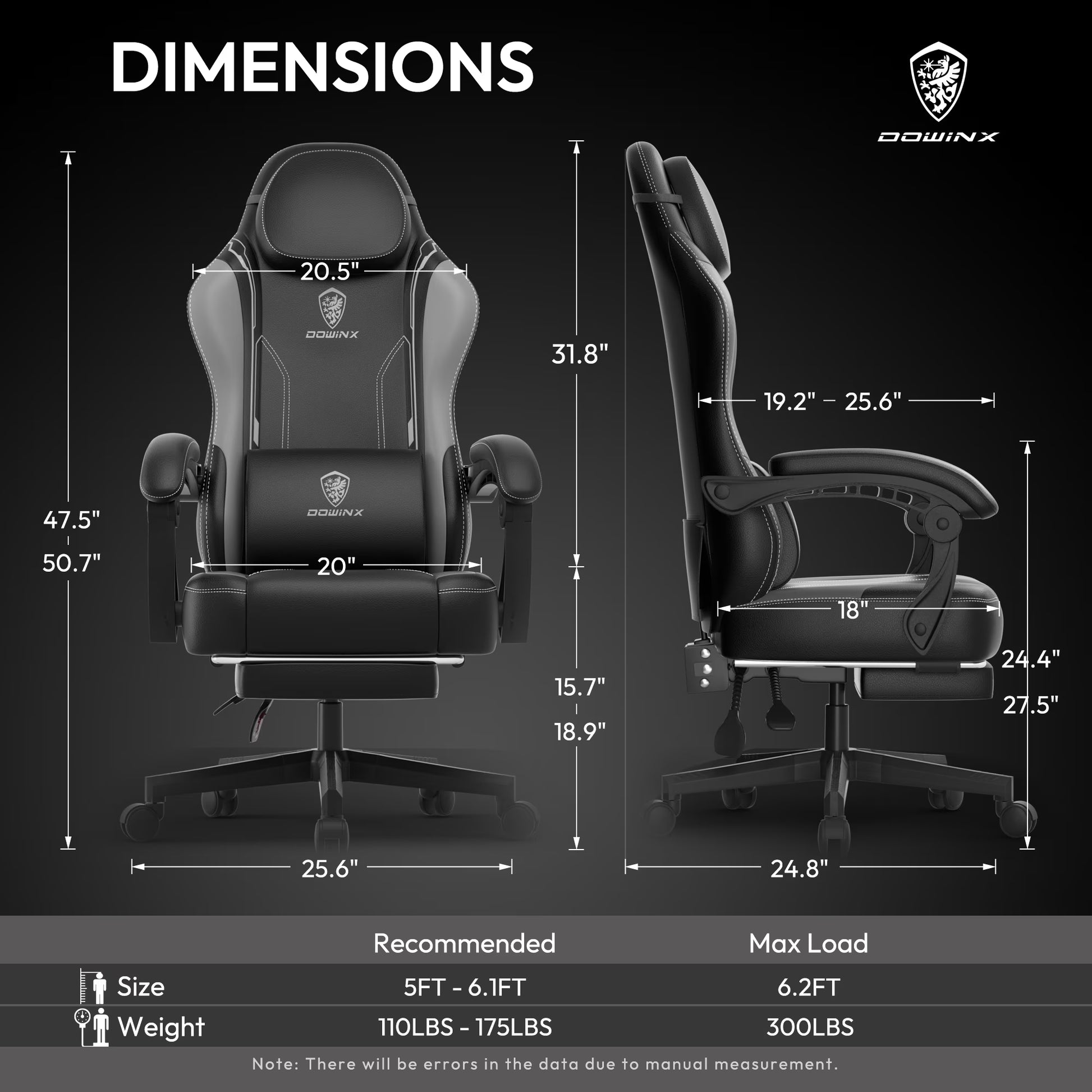 Gaming Chair with Pocket Spring Cushion for Adults, Ergonomic Computer Chair with Footrest and Massage Lumbar Support for Office, Gaming, 300LBS, Grey