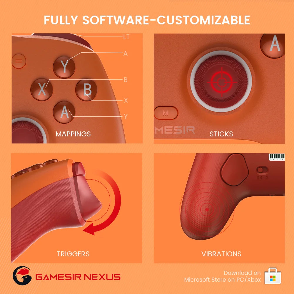 G7 SE Wired Controller for Xbox Series X|S, Xbox One & Windows 10/11, Plug and Play Gaming Gamepad with Hall Effect Joysticks/Hall Trigger, 3.5Mm Audio Jack - Orange