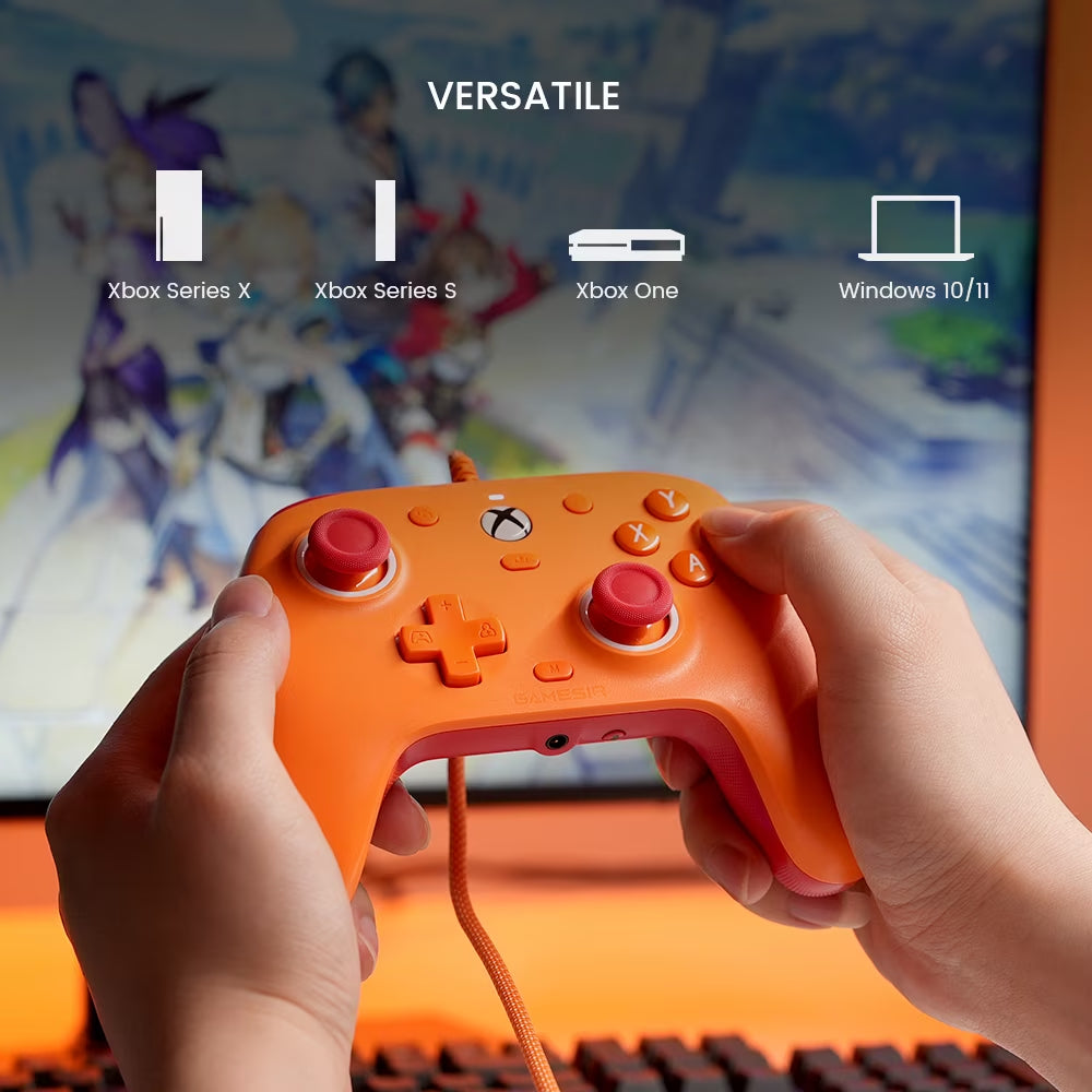G7 SE Wired Controller for Xbox Series X|S, Xbox One & Windows 10/11, Plug and Play Gaming Gamepad with Hall Effect Joysticks/Hall Trigger, 3.5Mm Audio Jack - Orange