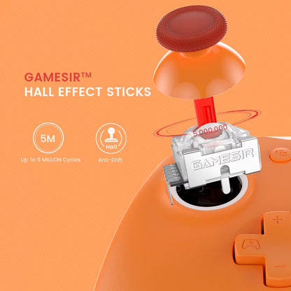 G7 SE Wired Controller for Xbox Series X|S, Xbox One & Windows 10/11, Plug and Play Gaming Gamepad with Hall Effect Joysticks/Hall Trigger, 3.5Mm Audio Jack - Orange